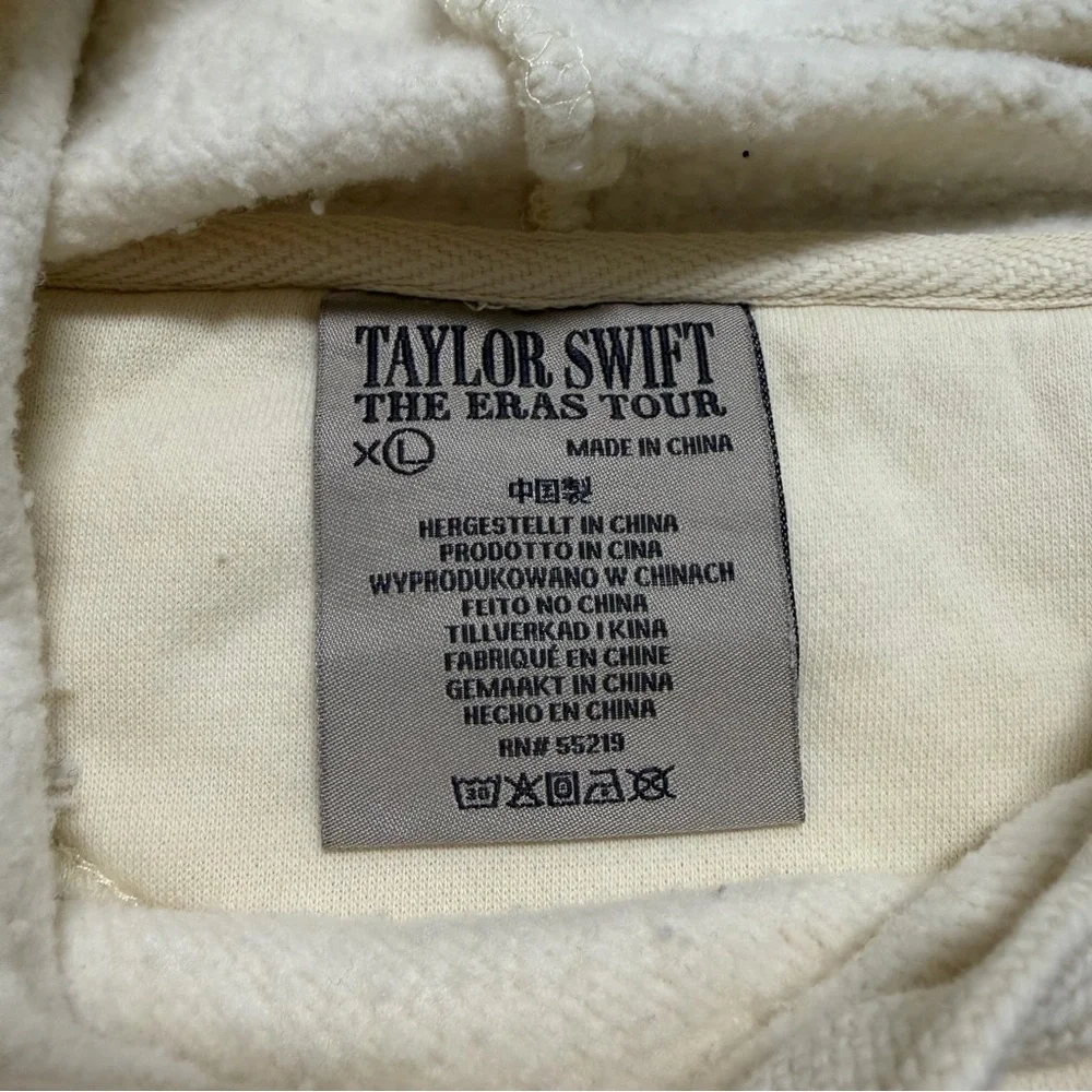 Taylor Swift 2023 The Eras Tour Concert Official Cream Hoodie Merch Sweatshirt L - Picture 5 of 12